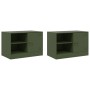 TV furniture 2 units olive green steel 67x39x44 cm by vidaXL, TV Furniture - Ref: Foro24-841700, Price: 141,91 €, Discount: %