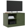 TV furniture 2 units olive green steel 67x39x44 cm by vidaXL, TV Furniture - Ref: Foro24-841700, Price: 141,91 €, Discount: %