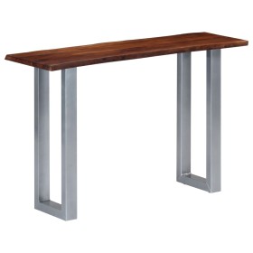 Console table 115x35x76 cm solid acacia wood and iron by vidaXL, Side tables - Ref: Foro24-247830, Price: 80,03 €, Discount: %