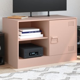 Mueble para TV de acero rosa 67x39x44 cm de vidaXL, Muebles TV - Ref: Foro24-841693, Precio: 79,99 €, Descuento: %