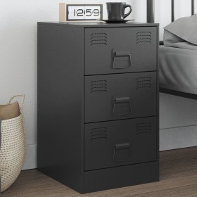 Black steel nightstand 34.5x39x62 cm by vidaXL, Nightstands - Ref: Foro24-841775, Price: 96,99 €, Discount: %