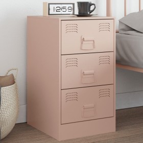 Mesita de noche acero rosa 34,5x39x62 cm de vidaXL, Mesitas de noche - Ref: Foro24-841777, Precio: 102,99 €, Descuento: %