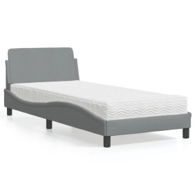 Cama con colchón tela gris claro 80x200 cm de vidaXL, Camas y somieres - Ref: Foro24-3208284, Precio: 229,99 €, Descuento: %