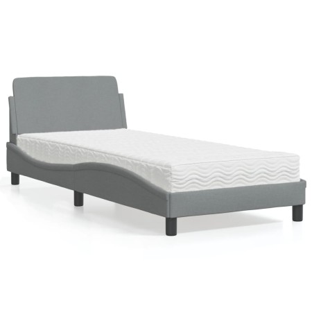 Bed with light gray fabric mattress 80x200 cm by vidaXL, Beds and slatted bases - Ref: Foro24-3208284, Price: 232,31 €, Disco...