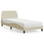 Bed with cream fabric mattress 90x200 cm by vidaXL, Beds and slatted bases - Ref: Foro24-3208329, Price: 263,43 €, Discount: %