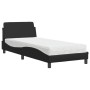 Bed with black synthetic leather mattress 90x190 cm by vidaXL, Beds and slatted bases - Ref: Foro24-3208317, Price: 229,60 €,...