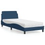 Bed with blue fabric mattress 80x200 cm by vidaXL, Beds and slatted bases - Ref: Foro24-3208290, Price: 230,51 €, Discount: %