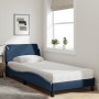 Bed with blue fabric mattress 80x200 cm by vidaXL, Beds and slatted bases - Ref: Foro24-3208290, Price: 230,51 €, Discount: %