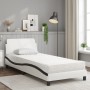 Bed with black and white synthetic leather mattress 80x200 cm by vidaXL, Beds and slatted bases - Ref: Foro24-3208303, Price:...