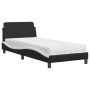 Cama con colchón cuero sintético negro y blanco 90x190 cm de vidaXL, Camas y somieres - Ref: Foro24-3208322, Precio: 230,43 €...