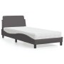 Bed with gray synthetic leather mattress 90x190 cm by vidaXL, Beds and slatted bases - Ref: Foro24-3208320, Price: 239,99 €, ...