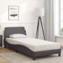 Bed with gray synthetic leather mattress 90x190 cm by vidaXL, Beds and slatted bases - Ref: Foro24-3208320, Price: 239,99 €, ...