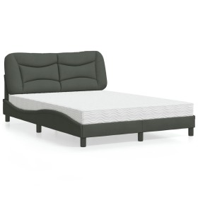 Cama con colchón tela gris oscuro 120x200 cm de vidaXL, Camas y somieres - Ref: Foro24-3208521, Precio: 371,76 €, Descuento: %