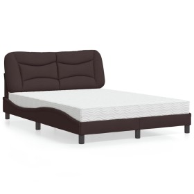 Bed with dark brown fabric mattress 120x200 cm by vidaXL, Beds and slatted bases - Ref: Foro24-3208523, Price: 365,99 €, Disc...