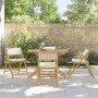 Folding bistro chairs with cushions 4 pcs cream white bamboo by vidaXL, Garden chairs - Ref: Foro24-3208923, Price: 243,83 €,...