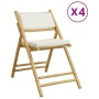 Folding bistro chairs with cushions 4 pcs cream white bamboo by vidaXL, Garden chairs - Ref: Foro24-3208923, Price: 243,83 €,...