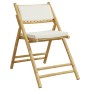 Folding bistro chairs with cushions 4 pcs cream white bamboo by vidaXL, Garden chairs - Ref: Foro24-3208923, Price: 243,83 €,...