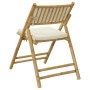 Folding bistro chairs with cushions 4 pcs cream white bamboo by vidaXL, Garden chairs - Ref: Foro24-3208923, Price: 243,83 €,...