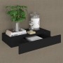 Estante flotante de pared con cajón negro 48x25x8 cm de vidaXL, Estantes y estanterías - Ref: Foro24-288205, Precio: 41,47 €,...