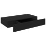 Estante flotante de pared con cajón negro 48x25x8 cm de vidaXL, Estantes y estanterías - Ref: Foro24-288205, Precio: 43,34 €,...