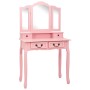 Pink paulownia wood dressing table and stool set 80x69x141 cm by vidaXL, Bedroom Dressers - Ref: Foro24-289319, Price: 145,53...