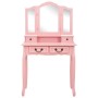 Pink paulownia wood dressing table and stool set 80x69x141 cm by vidaXL, Bedroom Dressers - Ref: Foro24-289319, Price: 145,53...