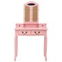 Pink paulownia wood dressing table and stool set 80x69x141 cm by vidaXL, Bedroom Dressers - Ref: Foro24-289319, Price: 145,53...