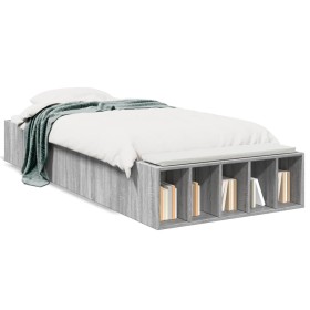 Estructura de cama madera de ingeniería gris Sonoma 90x200 cm de vidaXL, Camas y somieres - Ref: Foro24-3280613, Precio: 116,...