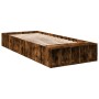 Smoke oak engineered wood bed frame 100x200 cm by vidaXL, Beds and slatted bases - Ref: Foro24-3280605, Price: 117,09 €, Disc...