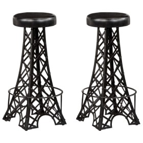 Kitchen bar stools 2 units genuine leather by vidaXL, Kitchen stools - Ref: Foro24-247660, Price: 235,83 €, Discount: %