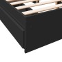 Black engineered wood bed with drawers 140x200 cm by vidaXL, Beds and slatted bases - Ref: Foro24-3280658, Price: 208,00 €, D...