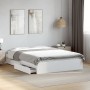 White engineered wood bed with drawers 120x200 cm by vidaXL, Beds and slatted bases - Ref: Foro24-3280664, Price: 215,53 €, D...