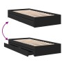 Cama con cajones madera de ingeniería negro 100x200 cm de vidaXL, Camas y somieres - Ref: Foro24-3280672, Precio: 147,16 €, D...