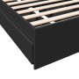 Black engineered wood bed with drawers 100x200 cm by vidaXL, Beds and slatted bases - Ref: Foro24-3280672, Price: 147,16 €, D...