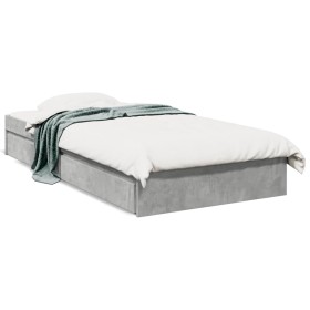 Cama con cajones madera ingeniería gris hormigón 90x190 cm de vidaXL, Camas y somieres - Ref: Foro24-3280709, Precio: 141,99 ...