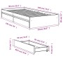 Concrete gray engineered wood bed with drawers 90x190 cm by vidaXL, Beds and slatted bases - Ref: Foro24-3280709, Price: 141,...