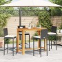 Garden table and stools 5 pcs acacia wood PE rattan black by vidaXL, Garden sets - Ref: Foro24-3295278, Price: 412,09 €, Disc...