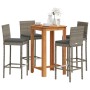 Garden table and stools 5 pcs acacia wood PE rattan gray by vidaXL, Garden sets - Ref: Foro24-3295265, Price: 364,00 €, Disco...