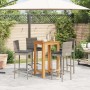 Garden table and stools 5 pcs acacia wood PE rattan gray by vidaXL, Garden sets - Ref: Foro24-3295265, Price: 364,00 €, Disco...