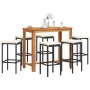 Garden table and stools 7 pcs acacia wood PE rattan black by vidaXL, Garden sets - Ref: Foro24-3295286, Price: 328,90 €, Disc...