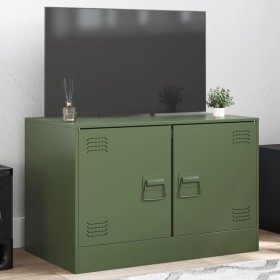 Mueble para TV de acero verde oliva 67x39x44 cm de vidaXL, Muebles TV - Ref: Foro24-841639, Precio: 79,99 €, Descuento: %