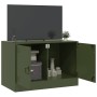 Mueble para TV de acero verde oliva 67x39x44 cm de vidaXL, Muebles TV - Ref: Foro24-841639, Precio: 79,86 €, Descuento: %