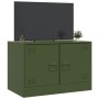 Mueble para TV de acero verde oliva 67x39x44 cm de vidaXL, Muebles TV - Ref: Foro24-841639, Precio: 79,86 €, Descuento: %