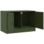 Mueble para TV de acero verde oliva 67x39x44 cm de vidaXL, Muebles TV - Ref: Foro24-841639, Precio: 79,86 €, Descuento: %