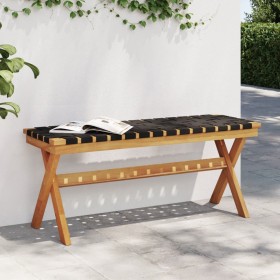 Garden bench solid acacia wood and black fabric by vidaXL, garden benches - Ref: Foro24-366514, Price: 61,99 €, Discount: %