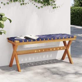 Garden bench solid acacia wood and dark blue fabric by vidaXL, garden benches - Ref: Foro24-366516, Price: 56,87 €, Discount: %