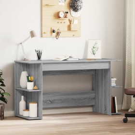 Escritorio madera de ingeniería gris Sonoma 140x50x75 cm de vidaXL, Escritorios - Ref: Foro24-840553, Precio: 99,99 €, Descue...