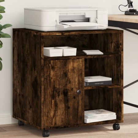 Printer stand with wheels smoked oak 60x50x67 cm by vidaXL, Printer supports - Ref: Foro24-840629, Price: 87,81 €, Discount: %