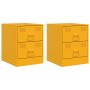 Nightstands 2 units yellow steel 34.5x39x44 cm by vidaXL, Nightstands - Ref: Foro24-841626, Price: 121,99 €, Discount: %