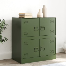 Aparador de acero verde oliva 67x39x73 cm de vidaXL, Aparadores - Ref: Foro24-841653, Precio: 125,99 €, Descuento: %